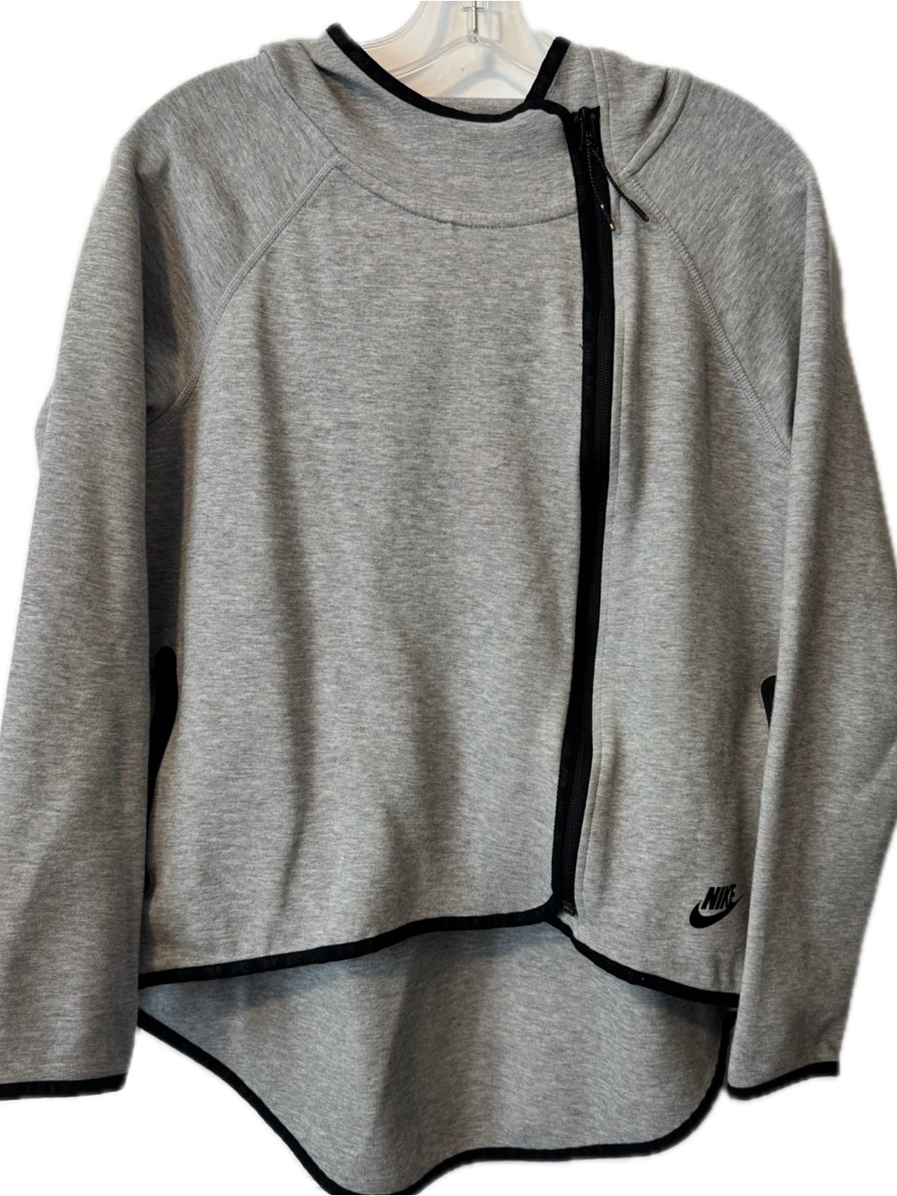 Nike Tech Fleece Gray Asymmetrical Zip Jacket Hoodie Women’s M Athleisure